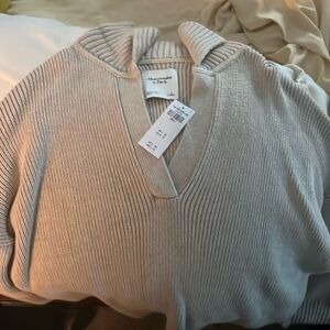 Brand New A & F Long Length Notch Neck Sweater